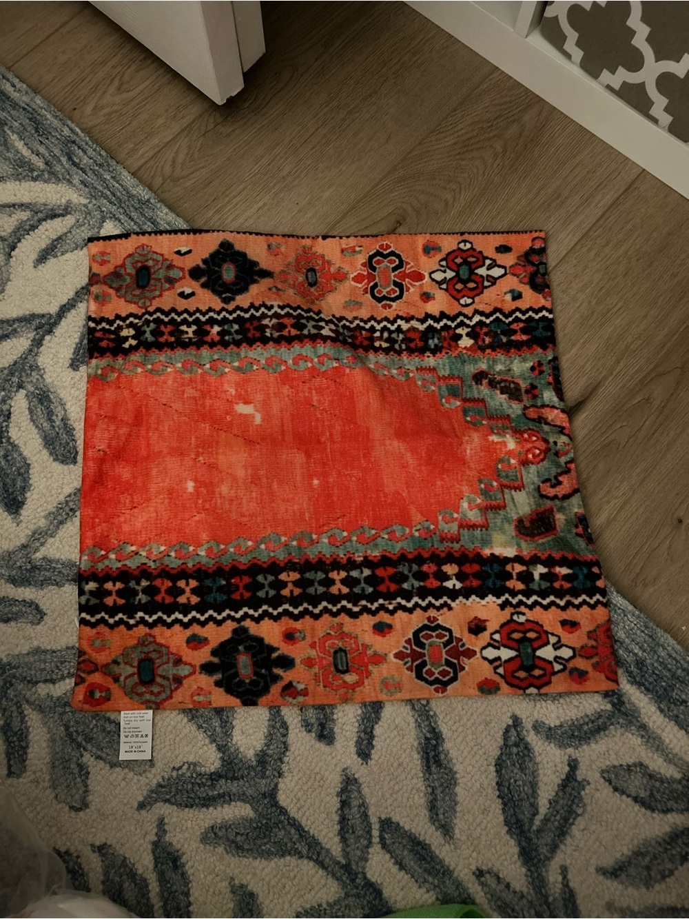 Decorative Orange Tribal Accent Pillow Cover
